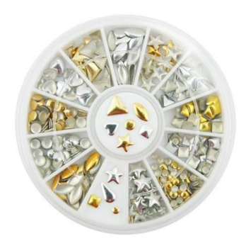 Strass Rondel Gold Silber